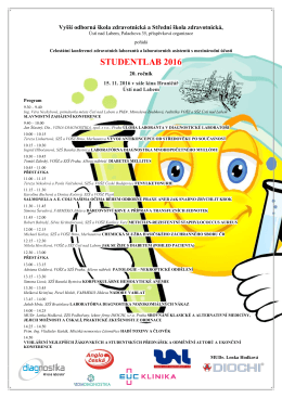 Informace a program - Vyšší odborná škola zdravotnická a Střední