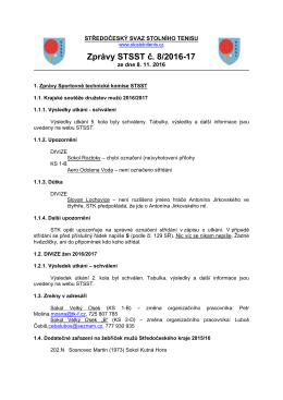 Zprávy STSST č. 8/2016-17 - Středočeský svaz stolního tenisu