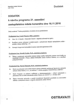 Page 1 Statutární město Ostrava rada města Dodate k DODATEK k