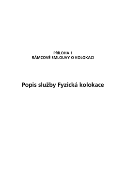 2 Poskytov&aacute;n&iacute; služby Fyzick&aacute; kolokace