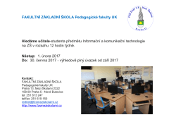 FAKULTNÍ ZÁKLADNÍ ŠKOLA Pedagogické fakulty UK Hledáme