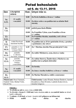 T&yacute;den od 7.11. do 14.11.2016