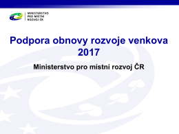 Podpora obnovy rozvoje venkova 2017