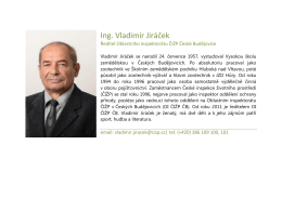 Ing. Vladim&iacute;r Jir&aacute;ček - Česk&aacute; inspekce životn&iacute;ho prostřed&iacute;