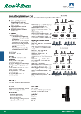 rozbočovací sestavy z pvc mtt-100