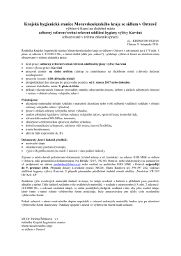 Výběrové řízení na služební místo odborný referent/vrchní referent