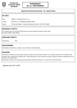 ROZHODNUTÍ Sp. zn.: SR2016098223