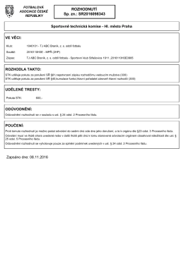ROZHODNUTÍ Sp. zn.: SR2016098343