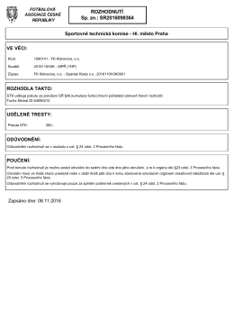 ROZHODNUTÍ Sp. zn.: SR2016098364