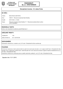 ROZHODNUTÍ Sp. zn.: DR2016098245