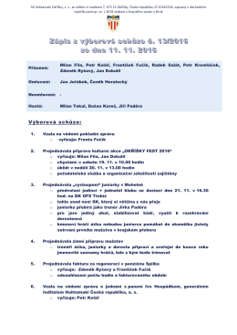 Z&aacute;pis z v&yacute;b o r o v&eacute; schůze č. 13/2016 ze dne 11. 11. 2016
