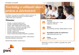 Novinky v oblasti daní, práva a účetnictví
