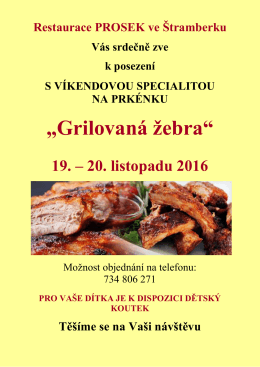 Grilovan&aacute; žebra - Restaurace Prosek