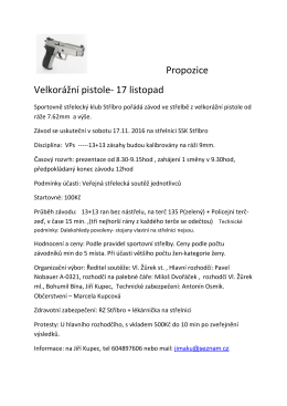 Propozice Velkorážní pistole- 17 listopad