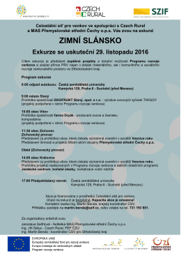 Pozvánka na exkruzi „ZIMNÍ SLÁNSKO“