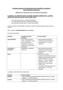 Tématické okruhy profilových zkoušek – agropodnikání 2016/2017