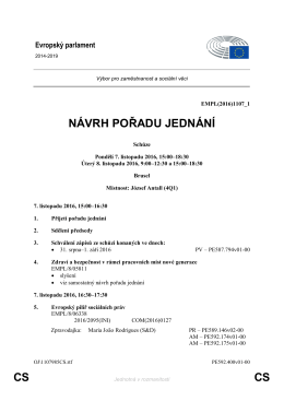 CS CS NÁVRH POŘADU JEDNÁNÍ