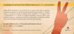 Page 1 POJĎME SI SPOLEČNĚ PŘIPOMENOUT 17. LISTOPAD