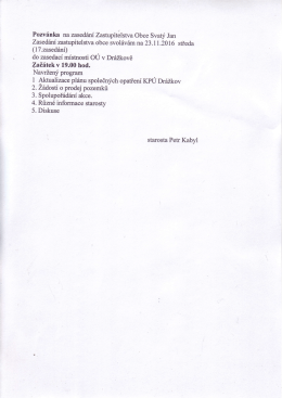 pozv&aacute;nka na zased&aacute;n&iacute; zastupitelstva