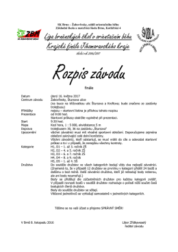 Rozpis závodu - ZŠ a MŠ Kotlářská