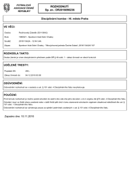 ROZHODNUTÍ Sp. zn.: DR2016098236