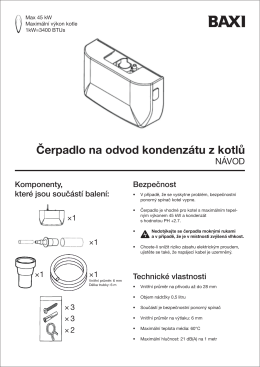 Čerpadlo na odvod kondenzátu z kotlů