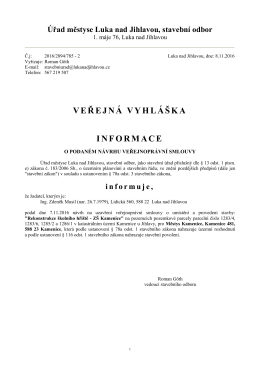 veřejná vyhláška informace