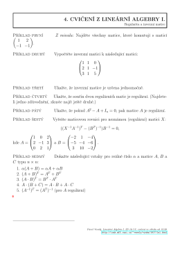 4. CVIČENÍ Z LINEÁRNÍ ALGEBRY I.