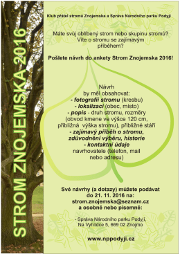 Strom Znojemska 2016