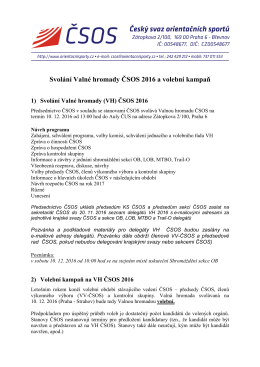 VH ČSOS 2016 a volební kampaň