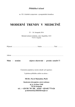 MODERN&Iacute; TRENDY V MEDIC&Iacute;NĚ