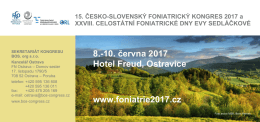 8.-10. června 2017 Hotel Freud, Ostravice www