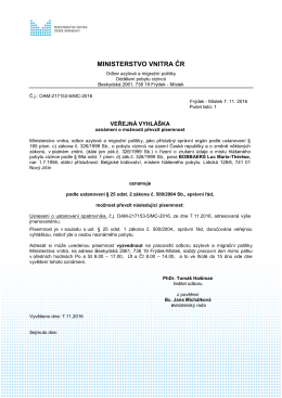 BOBBAERS Luc Marie-Th&eacute;r&eacute;se - Ministerstvo vnitra Česk&eacute;