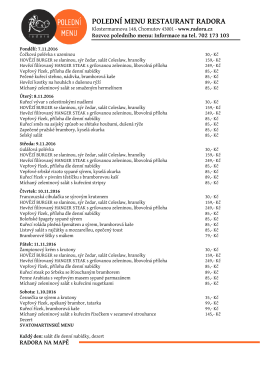 POLEDN&Iacute; MENU RESTAURANT RADORA