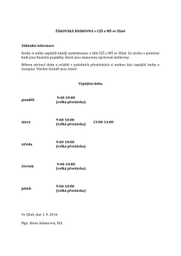 Informace o činnosti žákovské knihovny