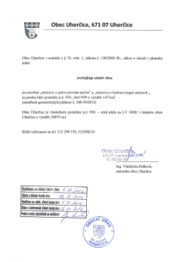 Z&aacute;měr obce - Obec Uherčice