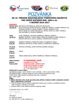 nominaci - HC Energie Karlovy Vary