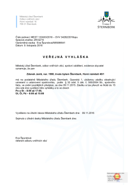 V E Ř E J N &Aacute; V Y H L &Aacute; &Scaron; K A