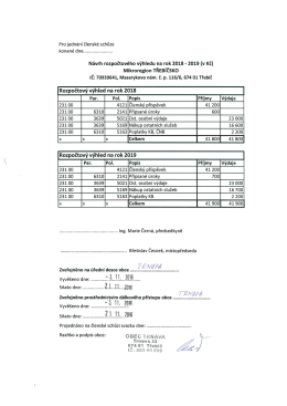 návrh rozpočtového výhledu na rok 2016