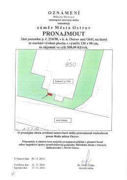 Záměr města Ostrov pronajmout část pozemku p.č. 224/30 v k.ú