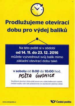 Česk&aacute; Po&scaron;ta - v&yacute;dej bal&iacute;ků