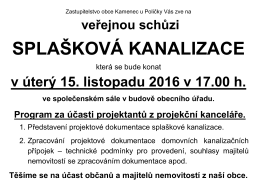 spla&scaron;kov&aacute; kanalizace - Obec Kamenec u Poličky