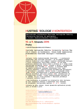 HUSITSK&Aacute; TEOLOGIE V KONTEXTECH