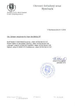 Page 1 EHEF. $ :) Okresn&iacute; fotbalov&yacute; svaz Łri : * N: / &scaron; NVmburk &raquo;: ș