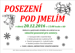 v úterý 20.12.2016 v 15:00 hodin v KD