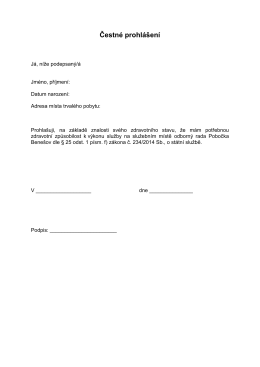 Čestn&eacute; prohl&aacute;&scaron;en&iacute;