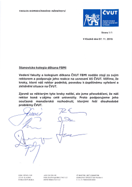 Stanovisko kolegia dekana