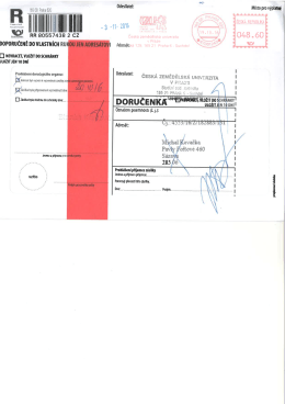 Page 1 0des&iacute;late: M&iacute;sto pro v&yacute;platn&eacute; 16500 Praha 620 | AU NO) RR