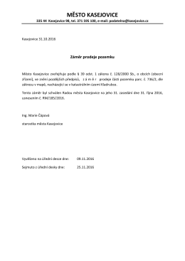 Záměr prodeje části pozemku parc. č. 736/2 v k. ú