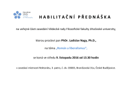 HABILITAČN&Iacute; PŘEDN&Aacute;&Scaron;KA